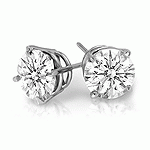 Diamond Stud Earrings in Silver